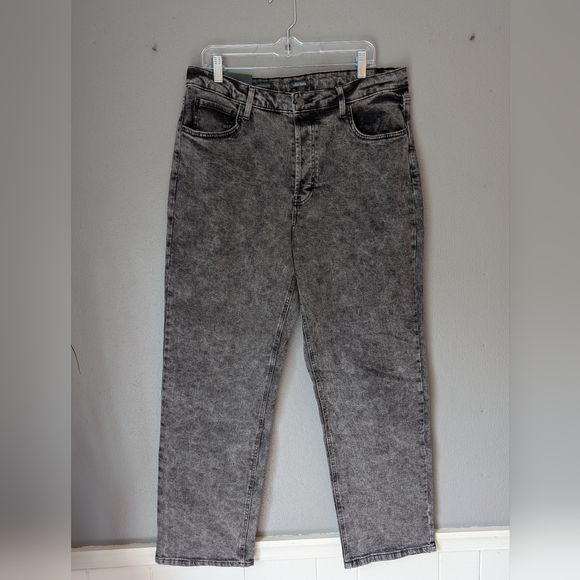 wild fable Denim - Wild Fable Super High-rise Straight Black Stonewash Jean With Button Fly Size 16